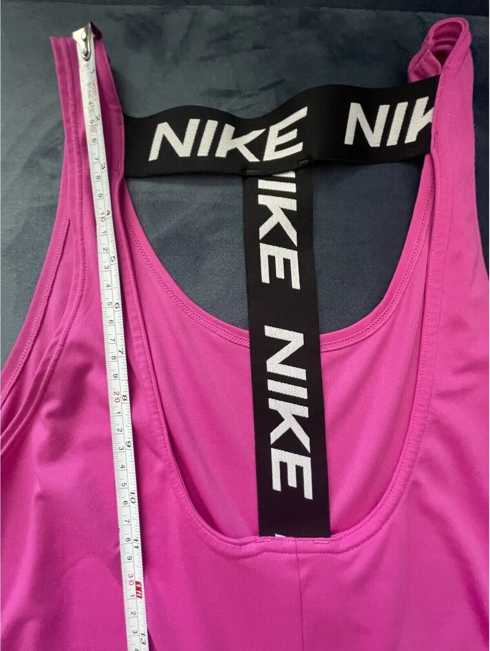NIKE Tank Top Womens M Pink T Strap Racerback Logo Dri-Fit Athletic Running